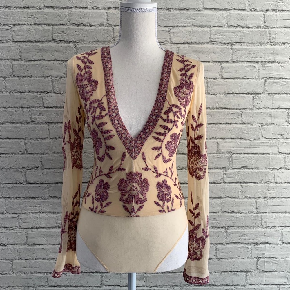 Mesh long sleeve bodysuit